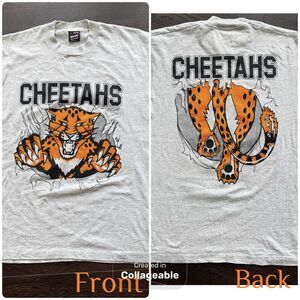 Vintage 90s ‘Cheetahs’ Single Stitch T-shirt FOTL BEST USA Size L Double Sided